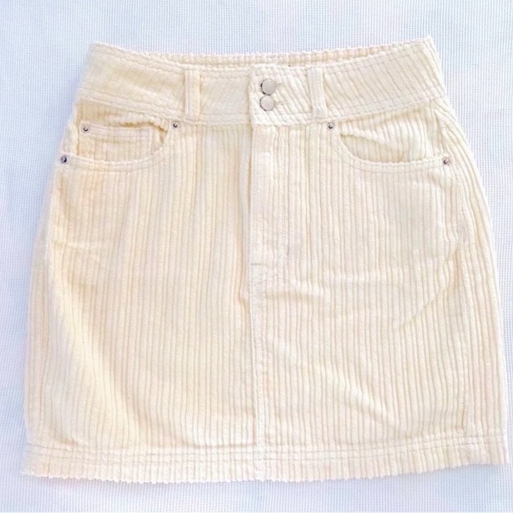 Urban Outfitters White Corduroy Skirt